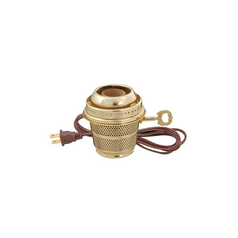 B&P Lamp® Solid Brass Electrified Burner Designed to Fit Aladdin®