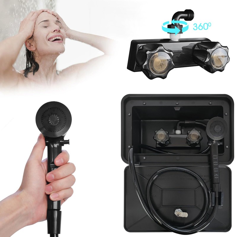 EXCELFU RV Exterior Shower Box Kit RV Outdoor Shower with