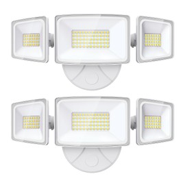 Onforu Onforu 2 Pack 60W Flood Lights Outdoor, 6000LM LED Flood Lighting Outdoor Switch Controlled, IP65 Waterproof Exterior Floodlight Fixture with 3 Adjustable Heads, 6500K Security Light for Garage Yard