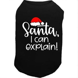 SUEOSU Christmas Dog Shirt for Pet Clothes Funny Christmas Graphic Shirt Breathable Stretchy Costumes (black-11xmas, X-Large)