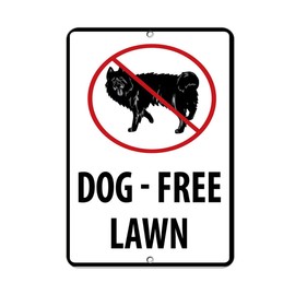 Aluminum Vertical Metal Sign Multiple Sizes Dog Free Lawn Hazard Keep Off Grass Property Control with Border Weatherproof Street 12x18Inches