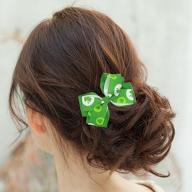 YAXAMING 5 Pcs St. Patrick's Day Bow Hair Clips Bowknot Shamrock Clover Barrettes Green Women Headpiece Hairpins Hairclips Hair Pins Leprechaun Irish Day Carnival Dress Up Birthday Party Accessories