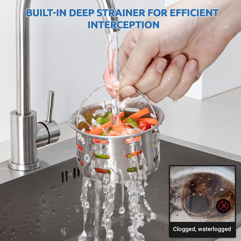 BOTEMY 3-1/2 Inch Extended Garbage Disposal Flange with Deep Strainer