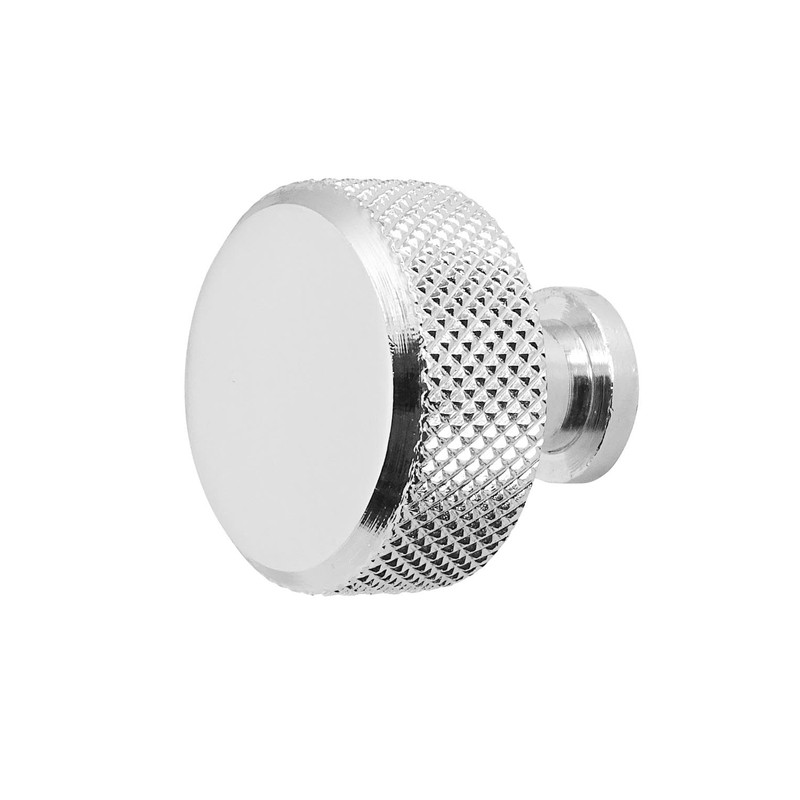 Decoranddecor Amelia Knurled 35mm Round Kitchen Cabinet Furniture Knobs Aluminium
