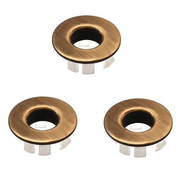 MroMax 3Pcs Sink Basin Trim Overflow Cover Copper Kitchen Sink