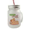 Capybara with Bubble Tea Mason Jar Handle Drinking Glass with