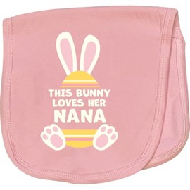 inktastic This Bunny Loves Her Nana Baby Burp Cloth Pink 43661