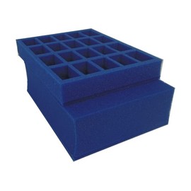 Replacement Tray Set for Gamesworkshop SKIRMISH plastic figure case. Carry 20 troops on 32mm size bases. Ideal for 2 troop squads up to 50mm tall, and medium monsters or vehicles. Includes a top pad.