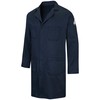 Bulwark FR mens Fr Concealed Snap-front medical lab coats, Navy,