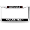 Fire Rescue Volunteer License Plate Frame Metal Firefighter Support Rattle-Proof