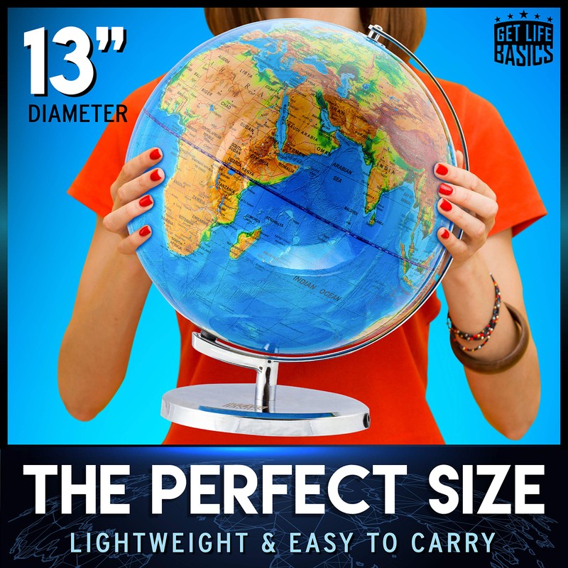 World Globe with Illuminated Constellations – 13” Light Up Globe