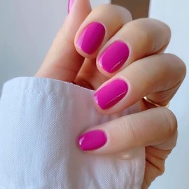 Press on Nails Short Fake Nails,Lucoffeoi 24pcs Square Rose Pink Acrylic False Nails Extra Short Artificial Nails Color Full Cover Glue on Nails Stick on Nails for Women Girls Manicure Art Decorations