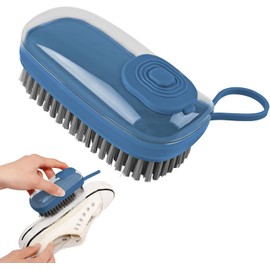 Paquete de 2 cepillos dispensadores de jabón, cepillo para polvo de cocina para platos, sartenes, limpieza del fregadero, cepillo para polvo de lavadero, cepillos de limpieza del hogar, cepillos de