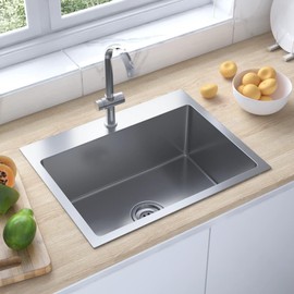 Handmade Kitchen Sink Stainless Steel,Contemporary Kitchen Sink, Stainless Steel, Undermount, Flush Mount, Drop In Kitchen Sinks, Hardware