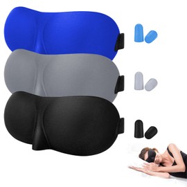 3 Piezas Antifaz para Dormir para Dormir de Lado, Antifaz 3D bloqueadapara Dormir, Máscara de Dormir Contorneada de Espuma Viscoelástica, Antifaz...  