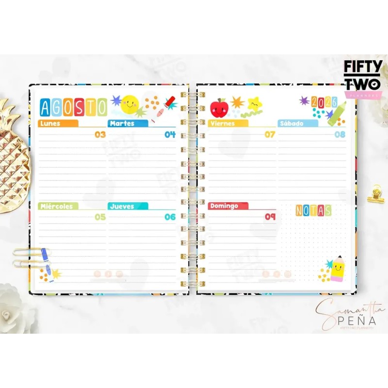 Agenda Premium Happy Docente 2026-2027 (medio Oficio)