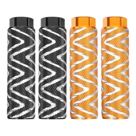 sourcing map 2 Pairs Bike Pegs Aluminum Alloy Rear Stunt Pegs Anti-Skid Foot Pedals Fit 3/8" Axles for Mountain Bike BMX, Black & Yellow