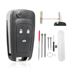 GZXNKEY 3 Button Key Shell for Opel Insignia, Opel Astra J, Opel Vauxhall, Opel Mokka, Opel Zafira C Tourer, Opel Adam, Opel Cascada, Opel Corsa E, Opel Meriva B Key Shell HU101 Blades