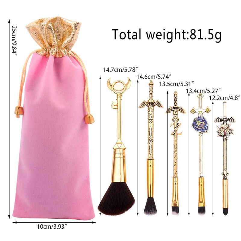 Dan&Dre The Legend of Zelda 5pcs Makeup Brush Set Cosplay