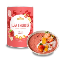 OATSOME® Elsa Strawberry Smoothie Bowl with Strawberry & Banana, 100% Natural, Vegan & No Added Sugar + Additives, Easy Preparation, Breakfast, Superfoods, Freeze Drying, 400 g