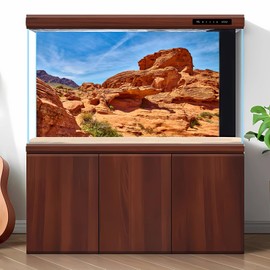 Desert Reptile Tank Background Rock Blue Sky Reptile Tank Background Desert Gobi Rocky Bush Thorns Wilderness Reptile Enclosure Backgrounds Bearded Dragon Aquarium Fish Tank Backdrop 36x18in