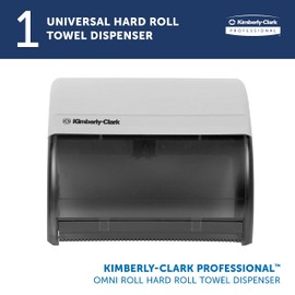 Kimberly-Clark Professional™ Omni Roll Hard Roll Towel Dispenser (09746), Black, for 1.5" Core Roll Towels, Compact Dispensing, 10.5" x 10.0" x 10.0" (Qty 1)