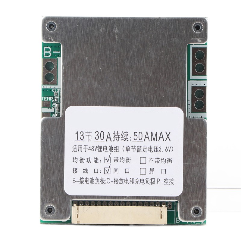 13S 30A Lithium Battery Charging Protection Board BMS PCB with