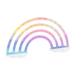 BEANPRECOY Rainbow Earring Organizer, Acrylic 74 Holes Earrings Holder, Earring Stud Organizer, Jewelry Earring Display Stand for Girls Women (Colorful)