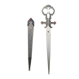 10 1/4" Silver Bodice Renaissance Scissor Dagger for EDC use, Renaissance Props, and Cosplay Costumes