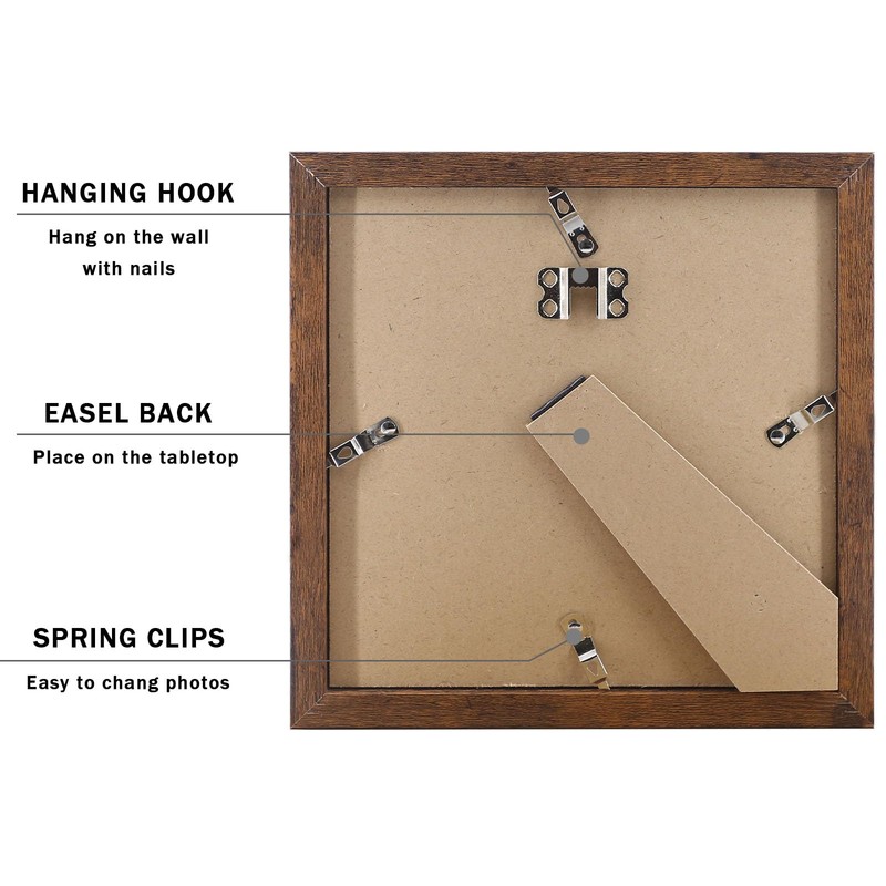 NDUFOA 5x5 Picture Frame, Rustic Square Frame Display 5x5 Photos,