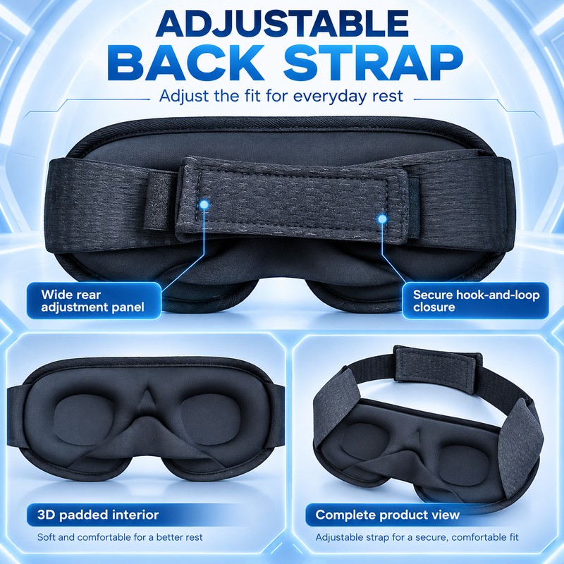 3D Eye Mask for Sleep – Padded Light-Blocking Design with