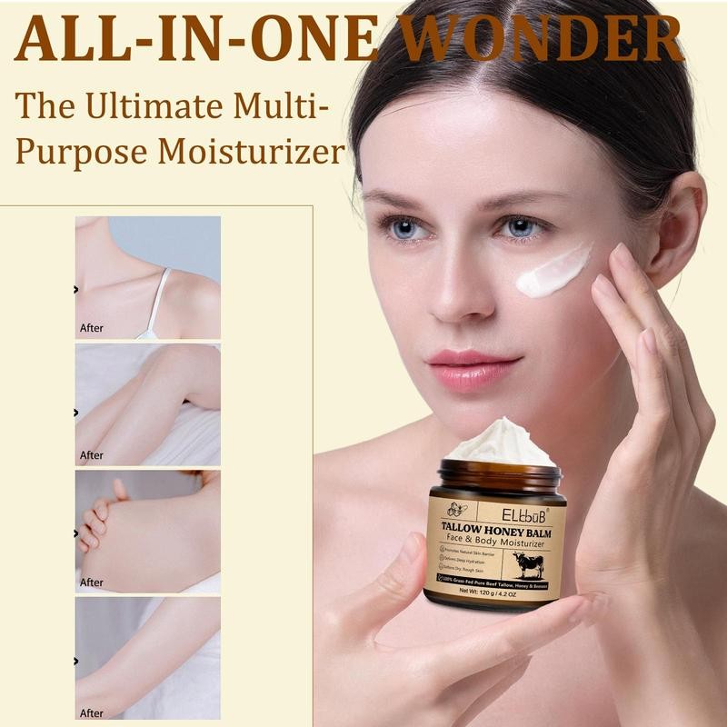 ELBBUB Tallow Honey Balm, Moisturizing Skin Care Cream, Hydrating Face