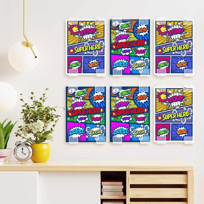 Chunful 24 Pcs Comic Book Wall Display Clear Floating Display