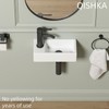 Small Wall Mounted Bathroom Sink, QISHKA 14.5" x 7" Ceramic
