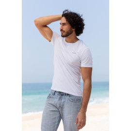 NUDUS Men's Soft Cotton T-Shirt Set of 2 Perfect Sleep Shirt & Everyday Comfort White