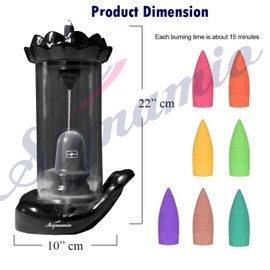 SIGNAMIO® Shiva Smoke Fountain Aromatic Fountain Lord Shiva Idol shivling Ceramic Incense Holder with 30 Backflow Incense Cones,Aromatherapy,Home Decor-1-Pcs/30 Cones-Hand Shivling