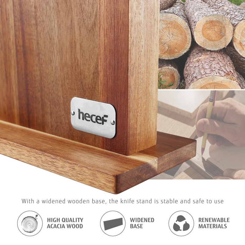 hecef Magnetic Knife Block Holder Rack Magnetic Stands with Strong