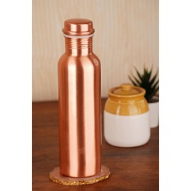 Handmade 100% Copper Bottle from India Natual Water Purifier Healthy Bottle (Plain)