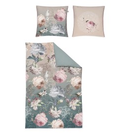 Irisette Mako Satin Bed Linen Set Magic-K 8858 Jade 155 x 220 cm + 1 x Pillowcase 80 x 80 cm