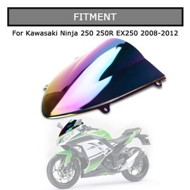 Motocicleta Wave parabrisas Shield viento protector de parabrisas para Ninja 250 250R EX250 2008-2012 (Iridio)