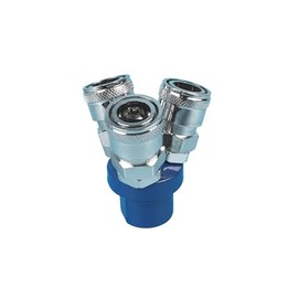 Y Metal Air Compressor Fittings Kit, Nitto Style Coupler Line Barb, Silver, Quick Customize, Fitting (3 Way)