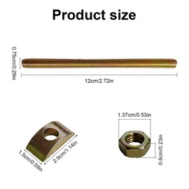 12Pcs Countertop Connector Bolts, M8x120mm Countertop Joint Fasteners Drawbolt, Furniture Fastening Connectors, Butcher Block Joint Connector, Draw Bolt Countertop Flip Connector for Bed Table Frame