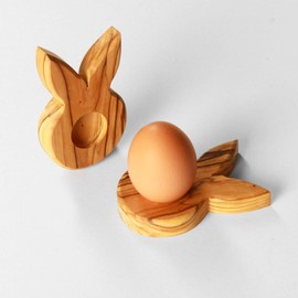 Kassis Geschenkartikel Olive Wood Easter Decoration Table Decoration Egg Stand Easter Bunny 9 cm from Bethlehem (Pack of 1)