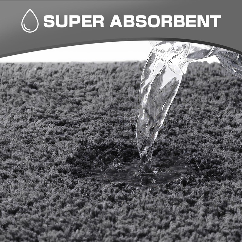 wyewye Microfiber Bath Mat 2cm Super Thick Bath Mat Super