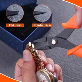 LEONTOOL Clip Spring Removing Pliers for Watch Spring Bar Tool Watch Link Remover Tool Watch Strap Tool Strap Removal Tool Watch Band Tool for Watch Band Repair Adjustment Replacement, Carbon Steel