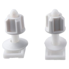 2 Pack White Toilet Seat Bolts Screws Plastic Nuts Set Hinges Bathroom