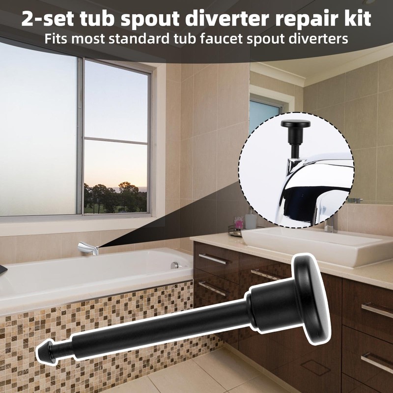 2 Set Tub Spout Diverter Repair Kit, Includes Diverter Valve