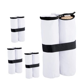 Relaxdays Gazebo Sandbags, Set of 4, Oxford Fabric, for Filling with Sand, Weighted Party Tents, Weight Bags, White