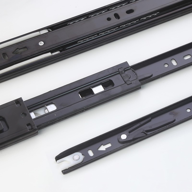 Black Soft Close Drawer Slides,10"-24"-6 Pairs Soft Close Drawer Slides,