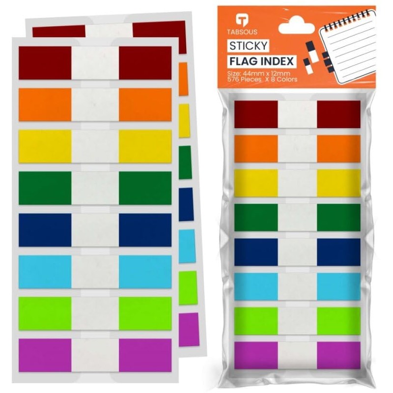 Tabsous Sticky Tabs for Books, Notebooks & Documents - Annotate,